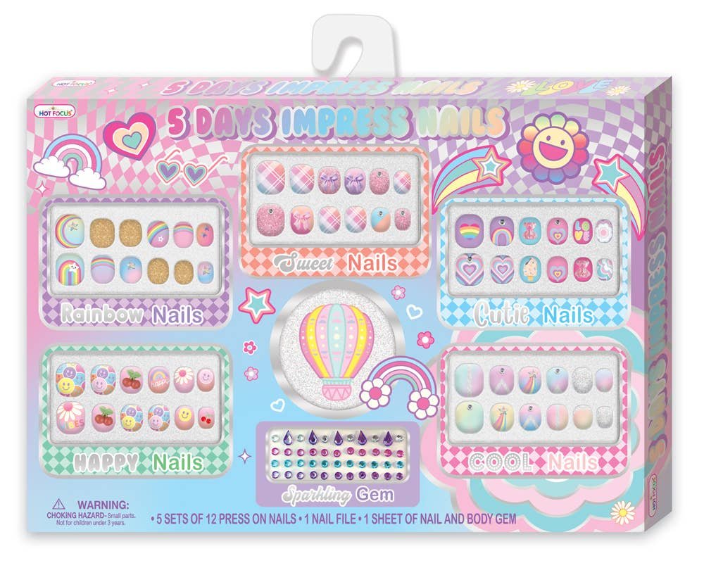 5-Days Impress Nails, Rainbow