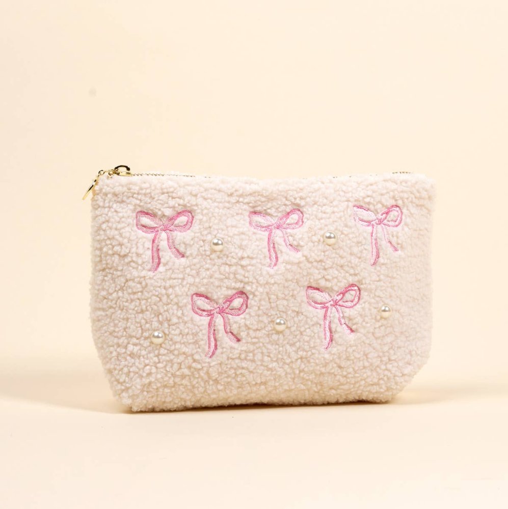 Teddy Pouch–Bows Pink