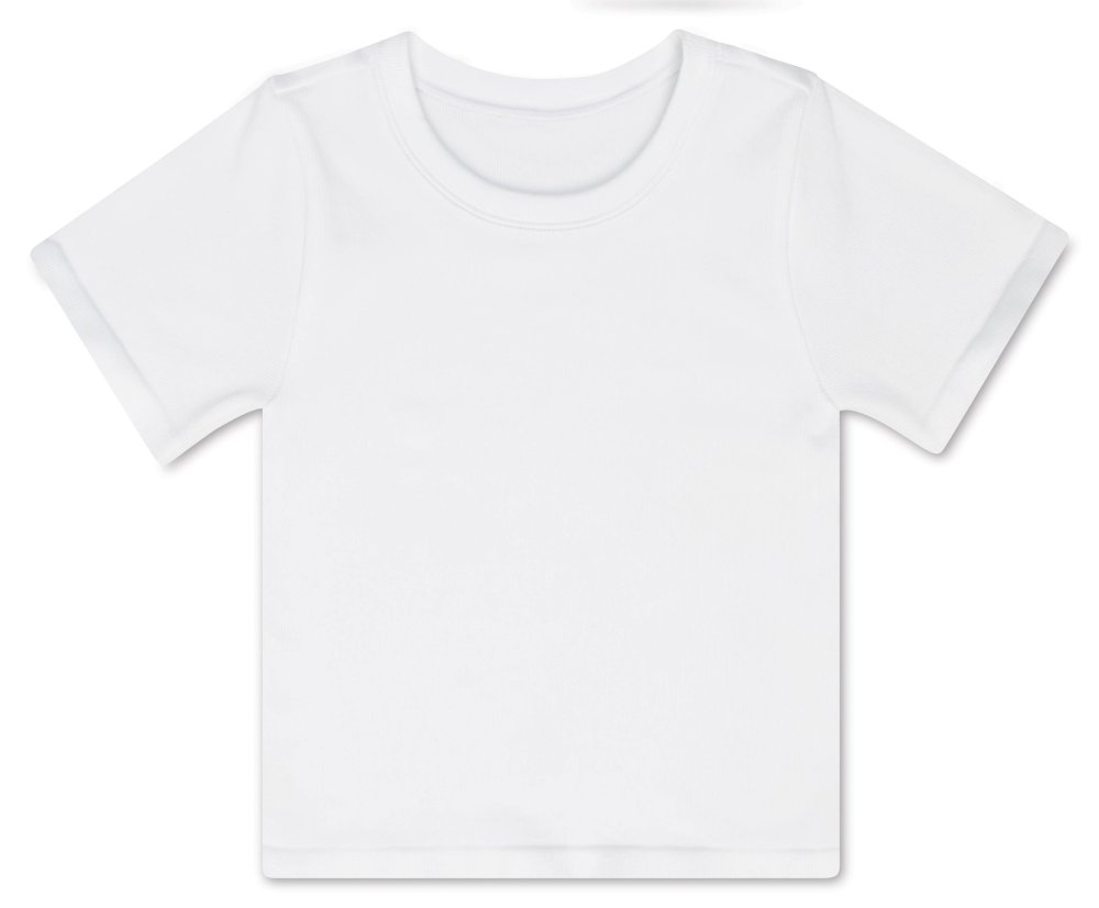 White Ribbed Short Sleeve Shirt (Medium / Large (10-14))