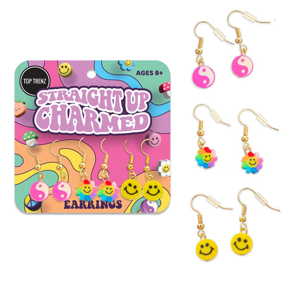 Top Trenz Straight Up Charmed Earrings
