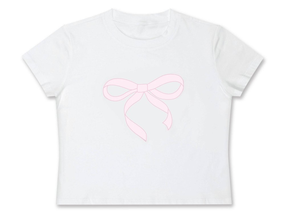 Pink Bow T-Shirt (Youth Small (6-8))