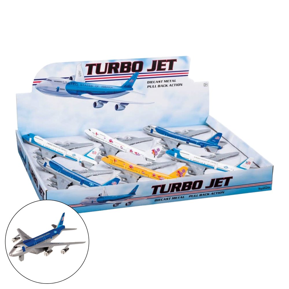 Pull Back Turbo Jets, Die-Cast, Assorted