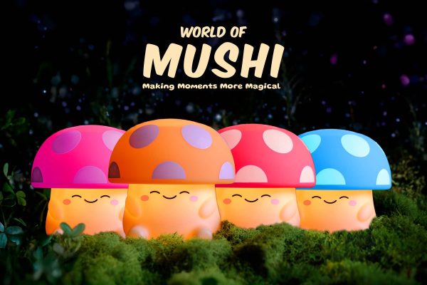 Mushi Ambient Mushroom Night Light - Squishy Silicone USB-C