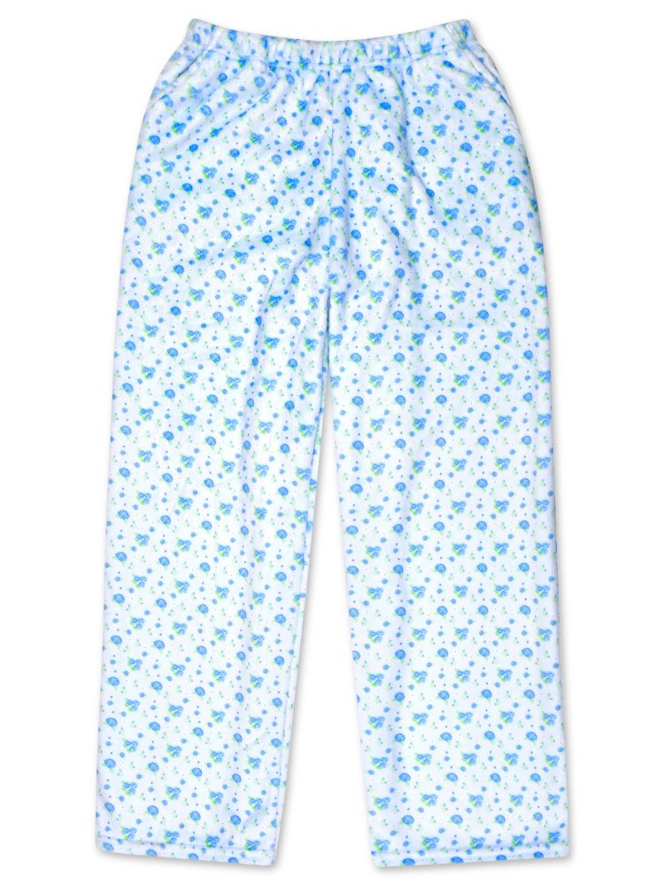 Blue Ditsy Plush Pants (Youth X-Small (4-6))