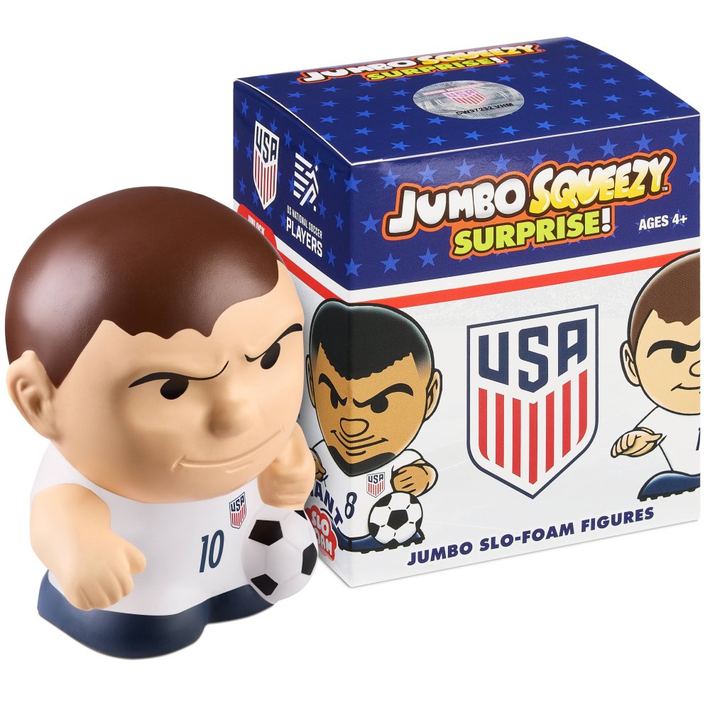 USA Mens Soccer Jumbo Squeezy Display - 18 ct
