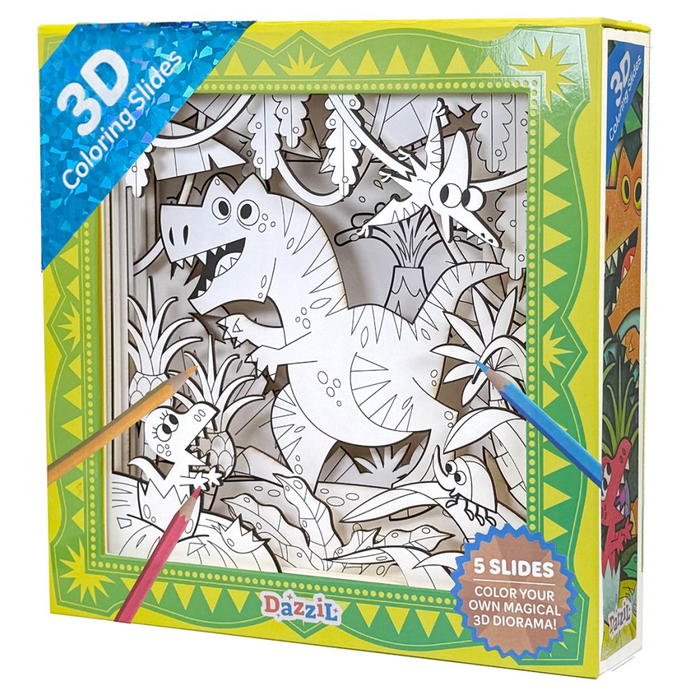 3D Coloring Slides  - Dinosaur