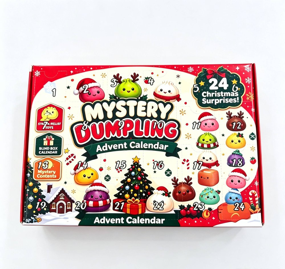 Christmas Dumpling Advent Calendar 24‑Pcs Squishy Toy Set